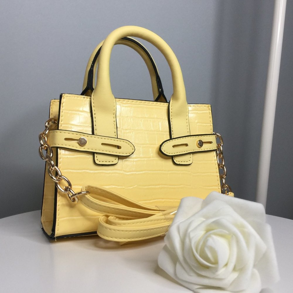 Yellow Mini Tote Crossbody Bag